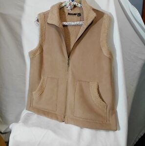 Susan Graver Tan Vest with Sherpa Lining